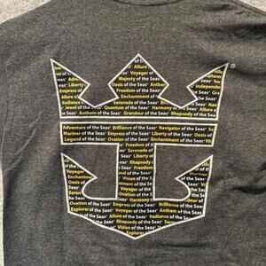 Royal Caribbean Gray Logo T-Shirt- Men's Size Small. 2 Sided!